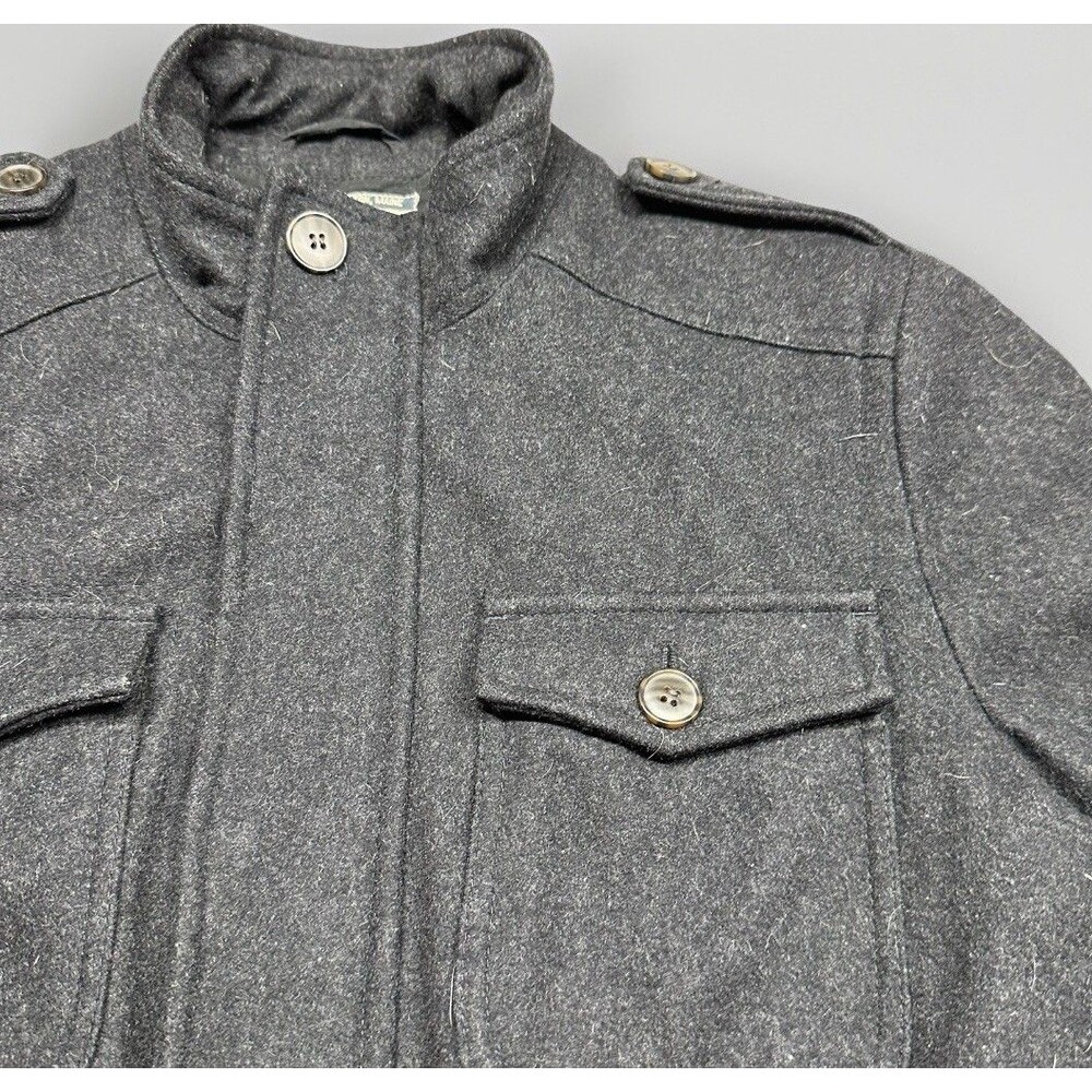 GH Bass Heritage Wool Blend Field Jacket Mens Small Gray Military Coat - Picture 3 of 5